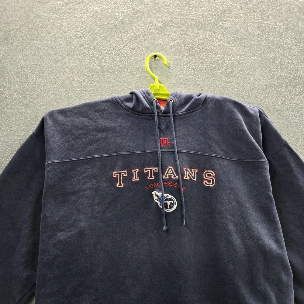 VINTAGE Tennessee Titans Men Hoodie 2XL Navy Embroidered NFL Fleece Logo READ